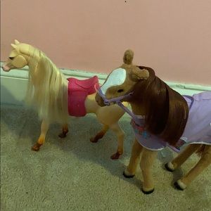 two Barbie horses